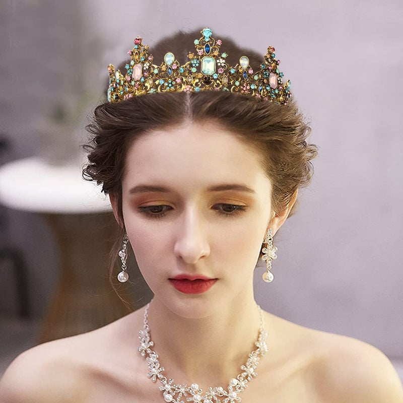 Didder Baroque Vintage Crowns and Tiaras - Royal Princess Crowns for Girls and Women - Wedding, Halloween, Christmas, Prom, Birthday and Party - Image 3